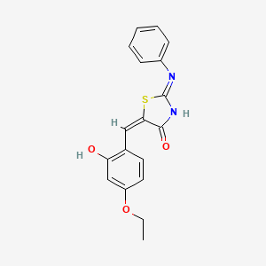 molecular formula C18H16N2O3S B3719051 5-(4-ethoxy-2-hydroxybenzylidene)-2-(phenylimino)-1,3-thiazolidin-4-one 