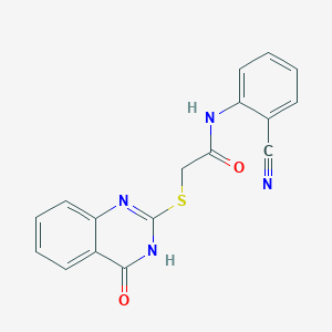 N-(2-cyanophenyl)-2-[(4-oxo-3,4-dihydro-2-quinazolinyl)thio]acetamide