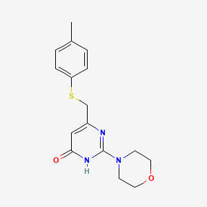 molecular formula C16H19N3O2S B3719067 6-{[(4-methylphenyl)thio]methyl}-2-(4-morpholinyl)-4(3H)-pyrimidinone 