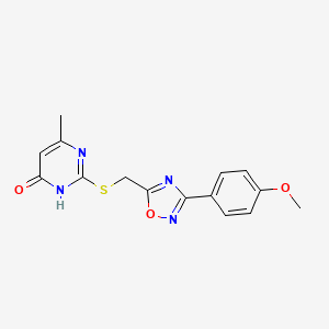 2-({[3-(4-methoxyphenyl)-1,2,4-oxadiazol-5-yl]methyl}thio)-6-methyl-4(1H)-pyrimidinone