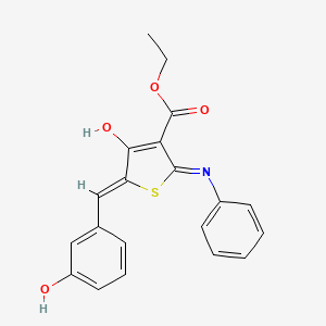 molecular formula C20H17NO4S B3719106 ethyl 2-anilino-5-(3-hydroxybenzylidene)-4-oxo-4,5-dihydro-3-thiophenecarboxylate CAS No. 297159-83-2