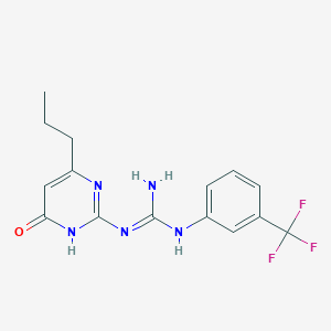 molecular formula C15H16F3N5O B3719121 N-(6-oxo-4-propyl-1,6-dihydro-2-pyrimidinyl)-N'-[3-(trifluoromethyl)phenyl]guanidine 