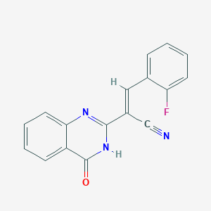 molecular formula C17H10FN3O B3719127 3-(2-fluorophenyl)-2-(4-oxo-3,4-dihydro-2-quinazolinyl)acrylonitrile 