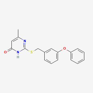molecular formula C18H16N2O2S B3719130 6-methyl-2-[(3-phenoxybenzyl)thio]-4-pyrimidinol 
