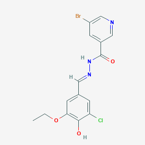 molecular formula C15H13BrClN3O3 B3719137 5-bromo-N'-(3-chloro-5-ethoxy-4-hydroxybenzylidene)nicotinohydrazide 