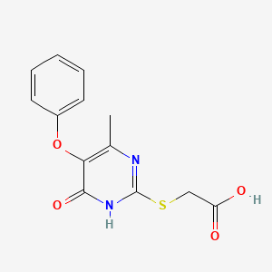 molecular formula C13H12N2O4S B3719143 [(4-hydroxy-6-methyl-5-phenoxy-2-pyrimidinyl)thio]acetic acid 