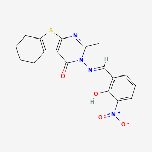 3-[(2-hydroxy-3-nitrobenzylidene)amino]-2-methyl-5,6,7,8-tetrahydro[1]benzothieno[2,3-d]pyrimidin-4(3H)-one