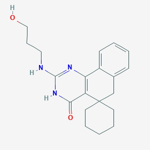 molecular formula C20H25N3O2 B3719165 2-[(3-hydroxypropyl)amino]-3H-spiro[benzo[h]quinazoline-5,1'-cyclohexan]-4(6H)-one 