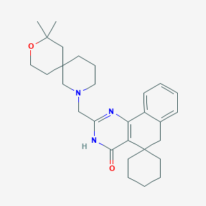 2-[(8,8-dimethyl-9-oxa-2-azaspiro[5.5]undec-2-yl)methyl]-3H-spiro[benzo[h]quinazoline-5,1'-cyclohexan]-4(6H)-one