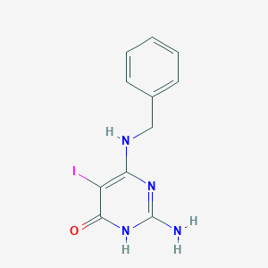 2-amino-6-(benzylamino)-5-iodo-4-pyrimidinol