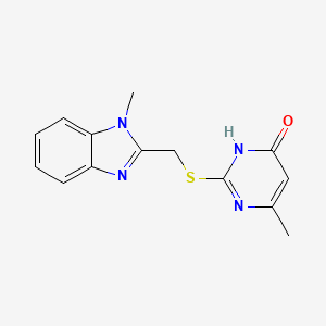 molecular formula C14H14N4OS B3719188 6-methyl-2-{[(1-methyl-1H-benzimidazol-2-yl)methyl]thio}-4(3H)-pyrimidinone 