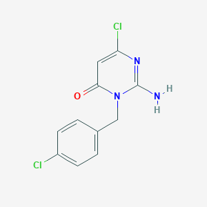 molecular formula C11H9Cl2N3O B371920 2-amino-6-chloro-3-(4-chlorobenzyl)-4(3H)-pyrimidinone 