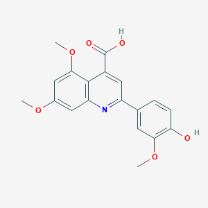 molecular formula C19H17NO6 B3719203 2-(4-hydroxy-3-methoxyphenyl)-5,7-dimethoxy-4-quinolinecarboxylic acid 