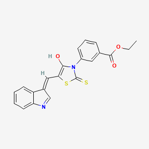 ethyl 3-[5-(1H-indol-3-ylmethylene)-4-oxo-2-thioxo-1,3-thiazolidin-3-yl]benzoate