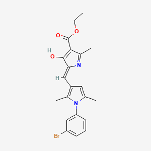 molecular formula C21H21BrN2O3 B3719236 ethyl 5-{[1-(3-bromophenyl)-2,5-dimethyl-1H-pyrrol-3-yl]methylene}-2-methyl-4-oxo-4,5-dihydro-1H-pyrrole-3-carboxylate 