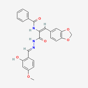 N-(2-(1,3-benzodioxol-5-yl)-1-{[2-(2-hydroxy-4-methoxybenzylidene)hydrazino]carbonyl}vinyl)benzamide