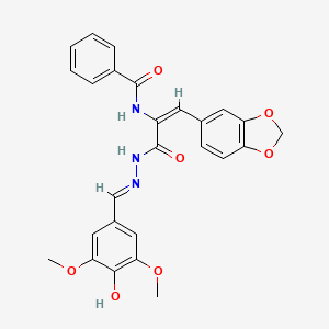 N-(2-(1,3-benzodioxol-5-yl)-1-{[2-(4-hydroxy-3,5-dimethoxybenzylidene)hydrazino]carbonyl}vinyl)benzamide