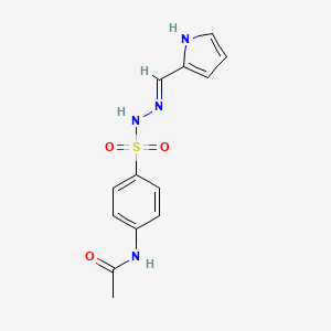 molecular formula C13H14N4O3S B3719292 N-(4-{[2-(1H-pyrrol-2-ylmethylene)hydrazino]sulfonyl}phenyl)acetamide 