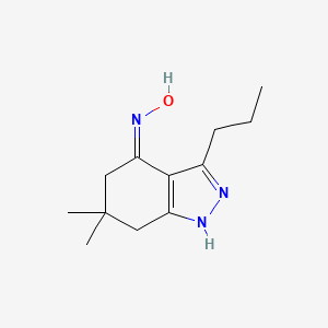 molecular formula C12H19N3O B3719336 6,6-dimethyl-3-propyl-1,5,6,7-tetrahydro-4H-indazol-4-one oxime 