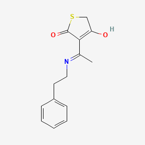 molecular formula C14H15NO2S B3719358 3-{1-[(2-phenylethyl)amino]ethylidene}-2,4(3H,5H)-thiophenedione 