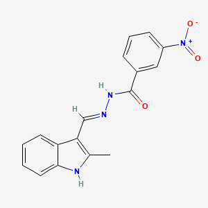 molecular formula C17H14N4O3 B3719363 N'-[(2-methyl-1H-indol-3-yl)methylene]-3-nitrobenzohydrazide 