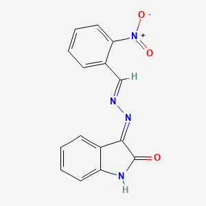 molecular formula C15H10N4O3 B3719371 2-nitrobenzaldehyde (2-oxo-1,2-dihydro-3H-indol-3-ylidene)hydrazone 