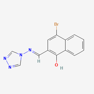 molecular formula C13H9BrN4O B3719429 4-bromo-2-[(4H-1,2,4-triazol-4-ylimino)methyl]-1-naphthol 