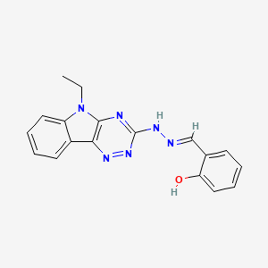 molecular formula C18H16N6O B3719442 2-hydroxybenzaldehyde (5-ethyl-5H-[1,2,4]triazino[5,6-b]indol-3-yl)hydrazone 
