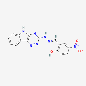 molecular formula C16H11N7O3 B3719449 2-hydroxy-5-nitrobenzaldehyde 5H-[1,2,4]triazino[5,6-b]indol-3-ylhydrazone 