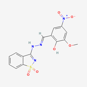 2-hydroxy-3-methoxy-5-nitrobenzaldehyde (1,1-dioxido-1,2-benzisothiazol-3-yl)hydrazone