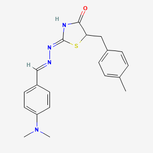 molecular formula C20H22N4OS B3719480 4-(dimethylamino)benzaldehyde [5-(4-methylbenzyl)-4-oxo-1,3-thiazolidin-2-ylidene]hydrazone 