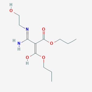 molecular formula C12H22N2O5 B3719495 dipropyl {amino[(2-hydroxyethyl)amino]methylene}malonate 