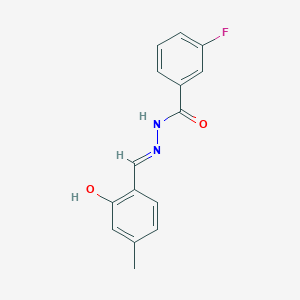 molecular formula C15H13FN2O2 B3719496 3-fluoro-N'-(2-hydroxy-4-methylbenzylidene)benzohydrazide 