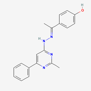 molecular formula C19H18N4O B3719501 1-(4-hydroxyphenyl)ethanone (2-methyl-6-phenyl-4-pyrimidinyl)hydrazone 
