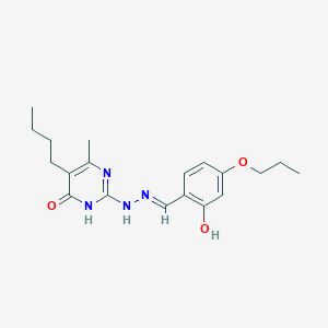 2-hydroxy-4-propoxybenzaldehyde (5-butyl-4-hydroxy-6-methyl-2-pyrimidinyl)hydrazone