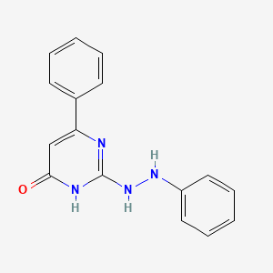 molecular formula C16H14N4O B3719535 6-phenyl-2-(2-phenylhydrazino)-4-pyrimidinol 