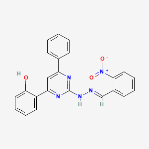 molecular formula C23H17N5O3 B3719547 2-nitrobenzaldehyde [4-(2-hydroxyphenyl)-6-phenyl-2-pyrimidinyl]hydrazone 