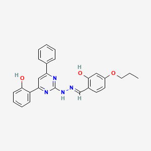 2-hydroxy-4-propoxybenzaldehyde [4-(2-hydroxyphenyl)-6-phenyl-2-pyrimidinyl]hydrazone