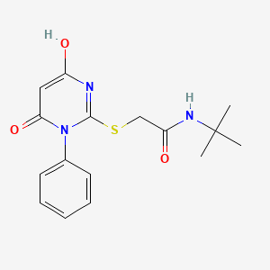 N-(tert-butyl)-2-[(4-hydroxy-6-oxo-1-phenyl-1,6-dihydro-2-pyrimidinyl)thio]acetamide