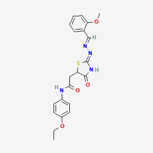 molecular formula C21H22N4O4S B3719613 N-(4-ethoxyphenyl)-2-{4-hydroxy-2-[(2-methoxybenzylidene)hydrazono]-2,5-dihydro-1,3-thiazol-5-yl}acetamide 