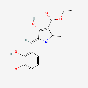 molecular formula C16H17NO5 B3719628 ethyl 5-(2-hydroxy-3-methoxybenzylidene)-2-methyl-4-oxo-4,5-dihydro-1H-pyrrole-3-carboxylate 