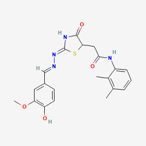 molecular formula C21H22N4O4S B3719662 N-(2,3-dimethylphenyl)-2-{4-hydroxy-2-[(4-hydroxy-3-methoxybenzylidene)hydrazono]-2,5-dihydro-1,3-thiazol-5-yl}acetamide 