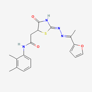 molecular formula C19H20N4O3S B3719673 N-(2,3-dimethylphenyl)-2-(2-{[1-(2-furyl)ethylidene]hydrazono}-4-hydroxy-2,5-dihydro-1,3-thiazol-5-yl)acetamide 