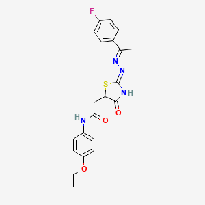 N-(4-ethoxyphenyl)-2-(2-{[1-(4-fluorophenyl)ethylidene]hydrazono}-4-hydroxy-2,5-dihydro-1,3-thiazol-5-yl)acetamide