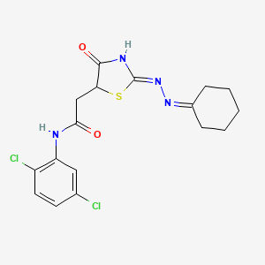 molecular formula C17H18Cl2N4O2S B3719713 2-[2-(cyclohexylidenehydrazono)-4-hydroxy-2,5-dihydro-1,3-thiazol-5-yl]-N-(2,5-dichlorophenyl)acetamide 