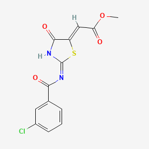 molecular formula C13H9ClN2O4S B3719721 methyl [2-[(3-chlorobenzoyl)amino]-4-oxo-1,3-thiazol-5(4H)-ylidene]acetate 