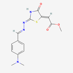 methyl [2-{2-[4-(dimethylamino)benzylidene]hydrazino}-4-oxo-1,3-thiazol-5(4H)-ylidene]acetate