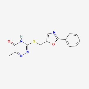 6-methyl-3-{[(2-phenyl-1,3-oxazol-5-yl)methyl]thio}-1,2,4-triazin-5(4H)-one