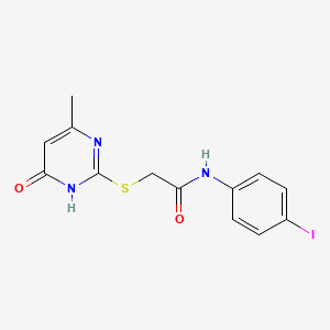 molecular formula C13H12IN3O2S B3719769 2-[(4-hydroxy-6-methyl-2-pyrimidinyl)thio]-N-(4-iodophenyl)acetamide 