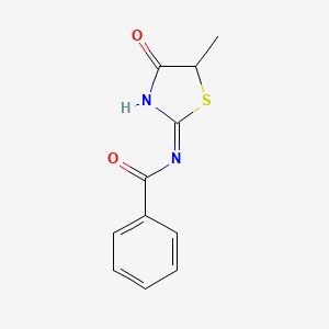 molecular formula C11H10N2O2S B3719848 N-(5-methyl-4-oxo-4,5-dihydro-1,3-thiazol-2-yl)benzamide 